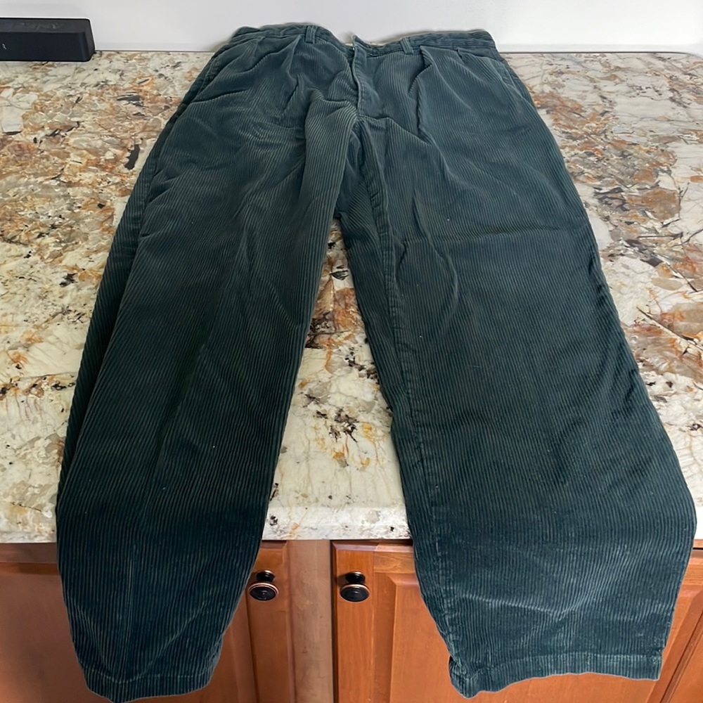 Green corduroy pants